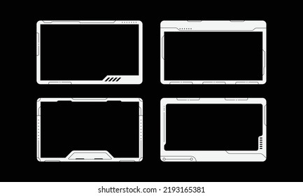 Hud frame futuristic game target borders scifi empty banners for text