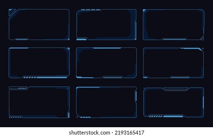 Hud Frame Futuristic Game Target Borders Scifi Empty Banners For Text