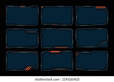 Hud frame futuristic game target borders scifi empty banners for text