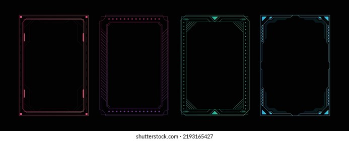 Hud frame futuristic game target borders scifi empty banners for text