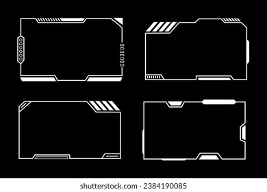 Hud frame futuristic game target borders scifi empty banners