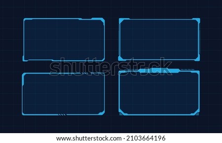 Hud frame futuristic game target borders scifi empty banners for text menu technology interface