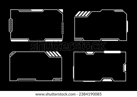 Hud frame futuristic game target borders scifi empty banners