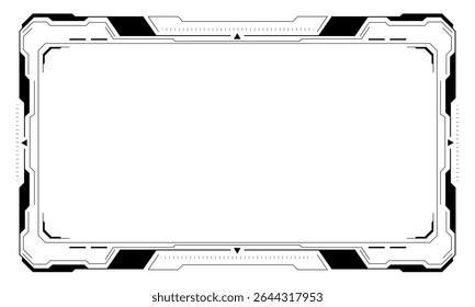 HUD frames black user interface elements design modern technology futuristic control panel screen digital hologram window gaming menu touching cyber monitor set on white background vector illustration