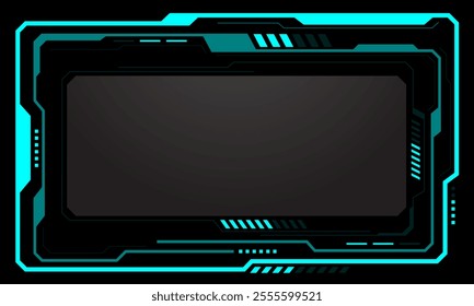HUD frames blue grey user interface elements design modern technology futuristic control panel screen digital hologram window gaming menu touching cyber monitor set on black background vector.