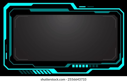 HUD frames blue grey user interface elements design modern technology futuristic control panel screen digital hologram window gaming menu touching cyber monitor set on black background vector.