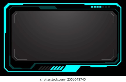 HUD frames blue grey user interface elements design modern technology futuristic control panel screen digital hologram window gaming menu touching cyber monitor set on black background vector.
