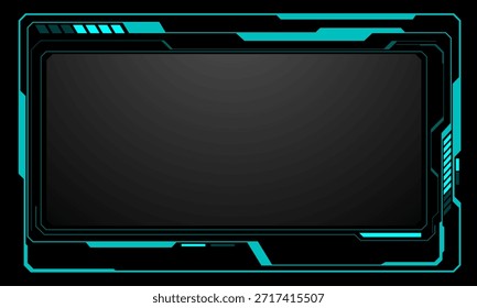HUD marcos azul gris interfaz de usuario Elementos de diseño de tecnología moderna pantalla de panel de control futurista holograma digital ventana gaming menú tocando cyber monitor establecido en el Vector de fondo negro