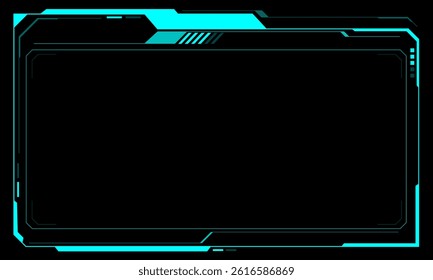 HUD frames blue user interface elements design modern technology futuristic control panel screen digital hologram window gaming menu touching cyber monitor set blue background vector illustration.
