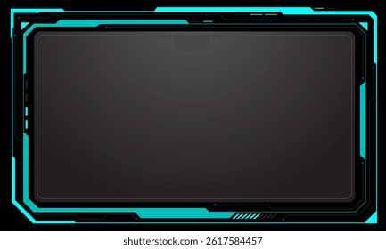 HUD frames blue user interface elements design modern technology futuristic control panel screen digital hologram window gaming menu touching cyber monitor set blue background vector illustration.