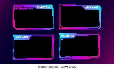 Hud frames futuristic frame. gradient Futuristic text frame. scifi frame hud. gradient hud futuristic frame. scifi digital screen border. 