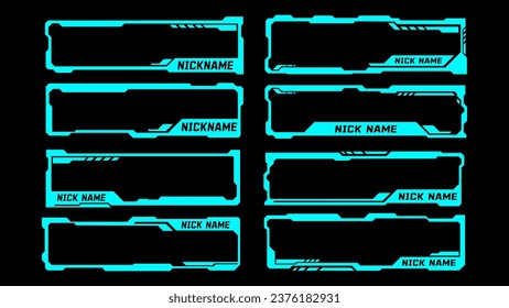 Hud frames futuristic frame. Futuristic text frame. hud futuristic frame. scifi digital screen border. geometric square frame set modern technology futuristic interface hud.