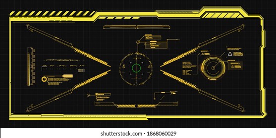 Hud frames. Futuristic modern user interface elements, hud control panel. High tech screen digital hologram window. Sci-Fi Futuristic dashboard. Vitrual reality technology. vector illustration