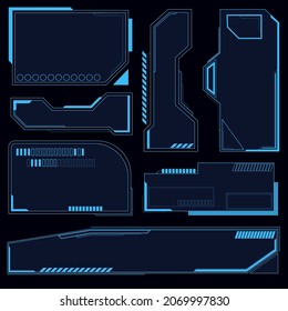 Encuadernación. Elementos futuristas modernos de la interfaz de usuario, panel de control de hud. HUD UI GUI futurista interfaz de usuario pantalla de elementos establecidos.