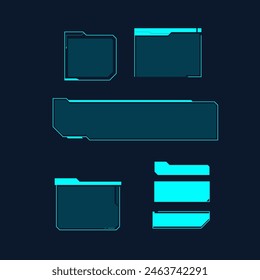 Hud frames futuristic text box border frame scifi digital screen panel vector set