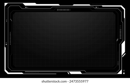 Hud frames white grey user interface elements design modern technology futuristic control panel screen digital hologram window gaming menu touching cyber monitor set on black background vector.