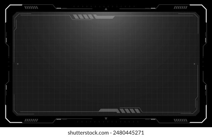 Hud frames white grey user interface elements design modern technology futuristic control panel screen digital hologram window gaming menu touching cyber monitor set on black background vector.