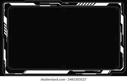 Hud frames white grey user interface elements design modern technology futuristic control panel screen digital hologram window gaming menu touching cyber monitor set on black background vector.