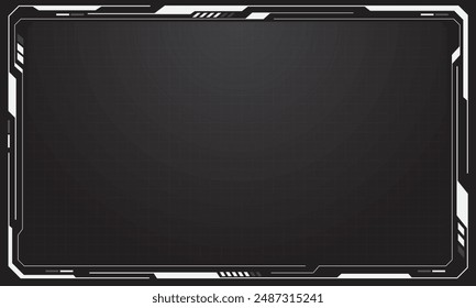 HUD frames white grey user interface elements design modern technology futuristic control panel screen digital hologram window gaming menu touching cyber monitor set on black background vector.