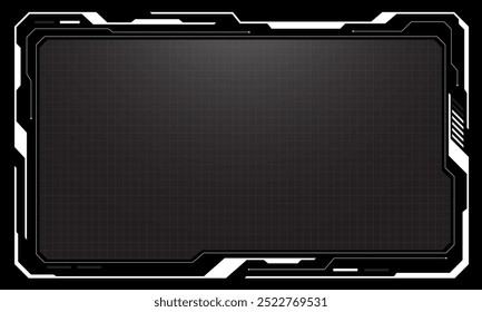 HUD frames white grey user interface elements design modern technology futuristic control panel screen digital hologram window gaming menu touching cyber monitor set on black background vector.