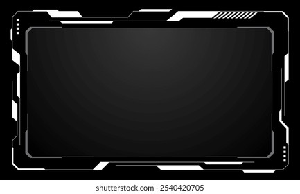 HUD frames white grey user interface elements design modern technology futuristic control panel screen digital hologram window gaming menu touching cyber monitor set on black background vector.