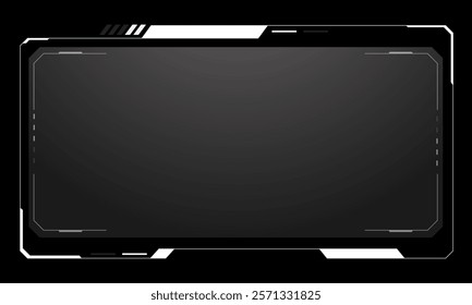 HUD frames white grey user interface elements design modern technology futuristic control panel screen digital hologram window gaming menu touching cyber monitor set on black background vector.