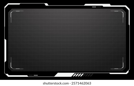 HUD frames white grey user interface elements design modern technology futuristic control panel screen digital hologram window gaming menu touching cyber monitor set on black background vector.