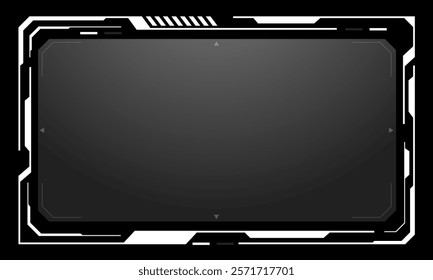 HUD frames white grey user interface elements design modern technology futuristic control panel screen digital hologram window gaming menu touching cyber monitor set on black background vector.