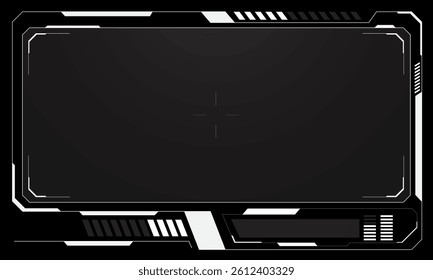HUD frames white grey user interface elements design modern technology futuristic control panel screen digital hologram window gaming menu touching cyber monitor set on black background vector.