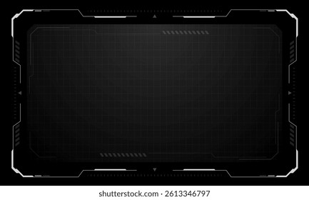 HUD frames white grey user interface elements design modern technology futuristic control panel screen digital hologram window gaming menu touching cyber monitor set on black background vector.