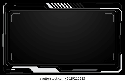HUD frames white grey user interface elements design modern technology futuristic control panel screen digital hologram window gaming menu touching cyber monitor set on black background vector.