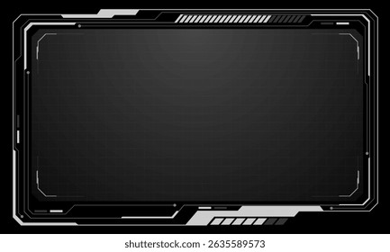 Hud frames white grey user interface elements design modern technology futuristic control panel screen digital hologram window gaming menu touching cyber monitor set on black background vector.