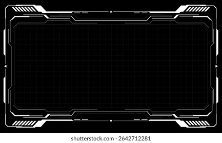 HUD frames white grey user interface elements design modern technology futuristic control panel screen digital hologram window gaming menu touching cyber monitor black background vector illustration
