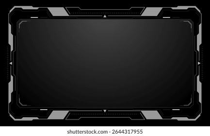 HUD frames white grey user interface elements design modern technology futuristic control panel screen digital hologram window gaming menu touching cyber monitor set on black background vector.