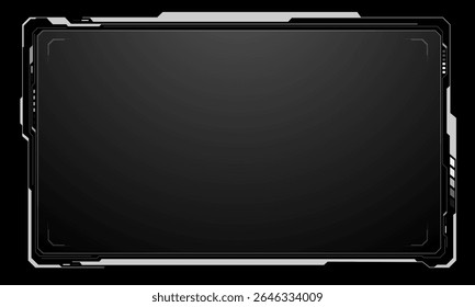 HUD frames white grey user interface elements design modern technology futuristic control panel screen digital hologram window gaming menu touching cyber monitor set on black background vector.