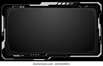 HUD frames white grey user interface elements design modern technology futuristic control panel screen digital hologram window gaming menu touching cyber monitor set on black background vector.