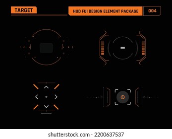 HUD FUI Design element, Aim target scale for game and movie decoration, Cyber technology futuristic concept for user interface design