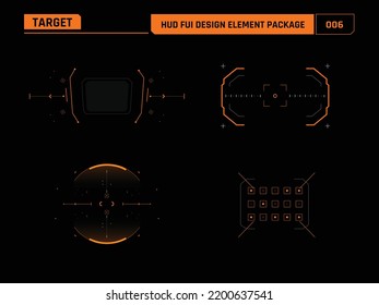 HUD FUI Design element, Aim target scale for game and movie decoration, Cyber technology futuristic concept for user interface design