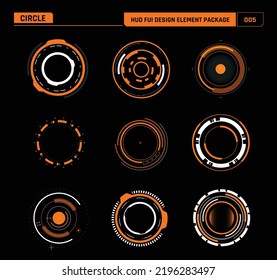 HUD FUI Design elemento, Circle para decoración de juegos y películas, Cyber technology futurium concepto para diseño de interfaz de usuario