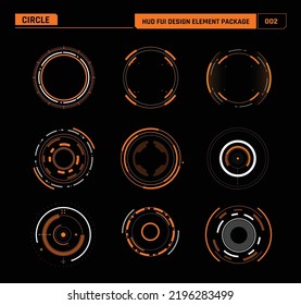 HUD FUI Design element, Circle for game and movie decoration, Cyber technology futuristic concept for user interface design