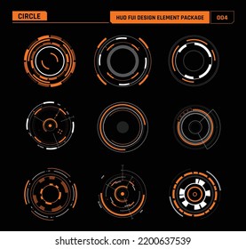 HUD FUI Design elemento, Circle para decoración de juegos y películas, Cyber technology futurium concepto para diseño de interfaz de usuario