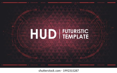 HUD futuristic Background. Tech Abstract Background Template. Vitrual Reality Technology Screen. Futuristic VR design display.