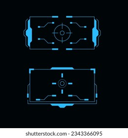 HUD Futuristic Basic User Screen Elements Set. Abstract Control Panel Controls Layout Texture Design.