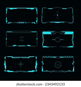 HUD Futuristic Basic User Screen Elements Set. Abstract Control Panel Controls Layout Texture Design.