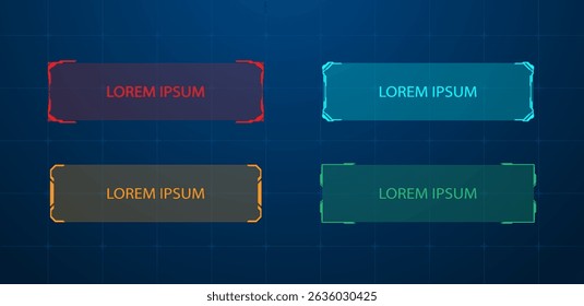 Hud futuristic button or box vector illustration