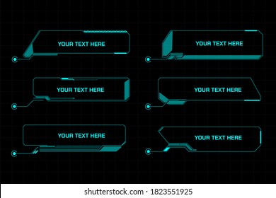 HUD Futuristic Callouts Element Template For Infographic Content Vector. Green Sci fi Abstract Digital Information Set With Copy Space Illustration.