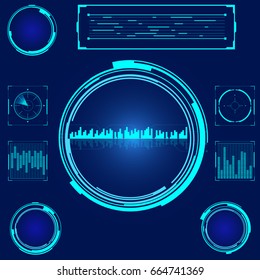 HUD Futuristic Communication Technology Interface Control Panel Vector Background