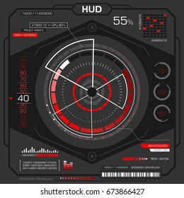 Hud futuristic concept. Gray background