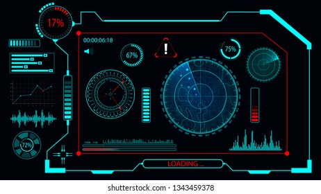 HUD. Futuristic display. Technology background. Digital user interface.