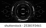 HUD Futuristic Drone, Space ship, Radar Interface Screen Design Element. UI Technology Monitoring Virtual Reality View Display Object Vector.